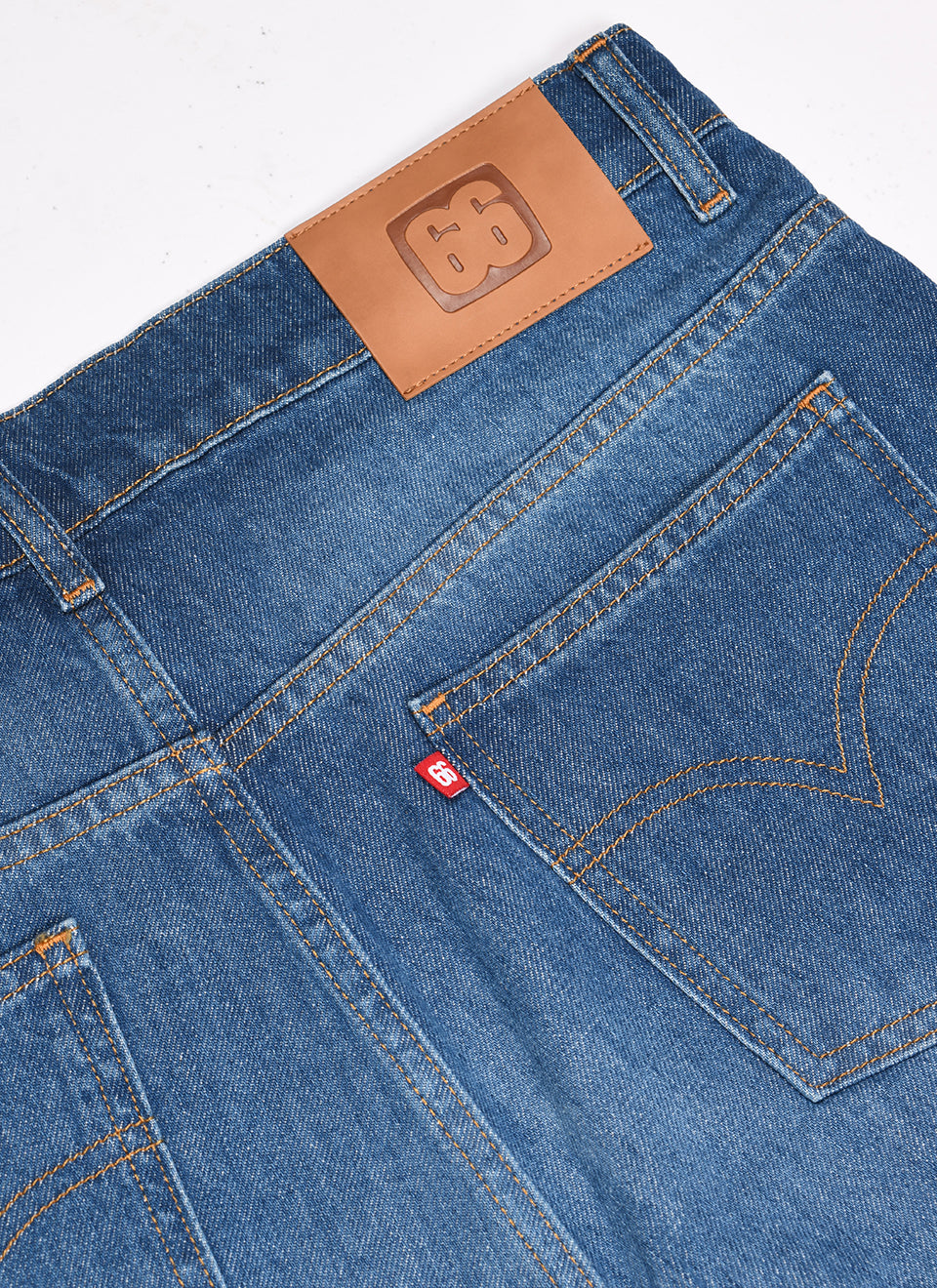 JJ24 Flared Mid Blue Jeans - by 66 Clothing