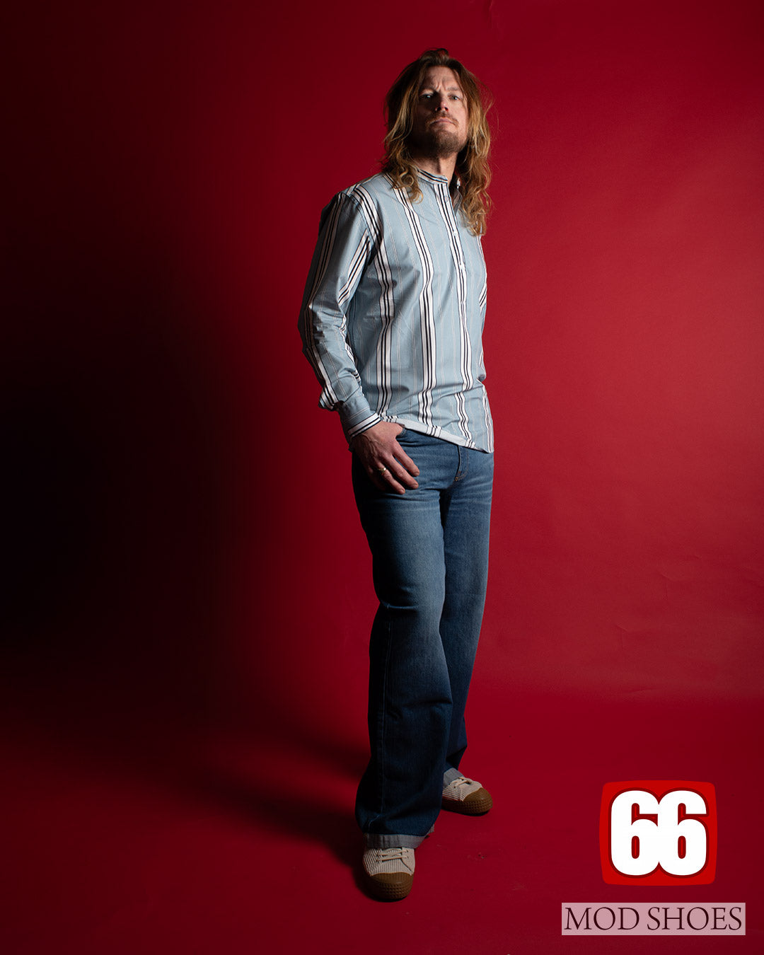 The “Harrison White Album” Stripe Shirt – George Harrison Beatles Inspired by 66 Clothing