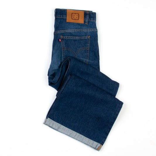 JJ24 Flared Mid Blue Jeans - by 66 Clothing