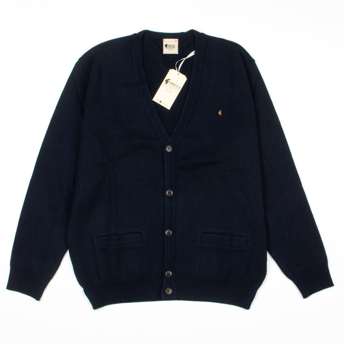 Gabicci Button Through Cardigan Navy - Wool Mix