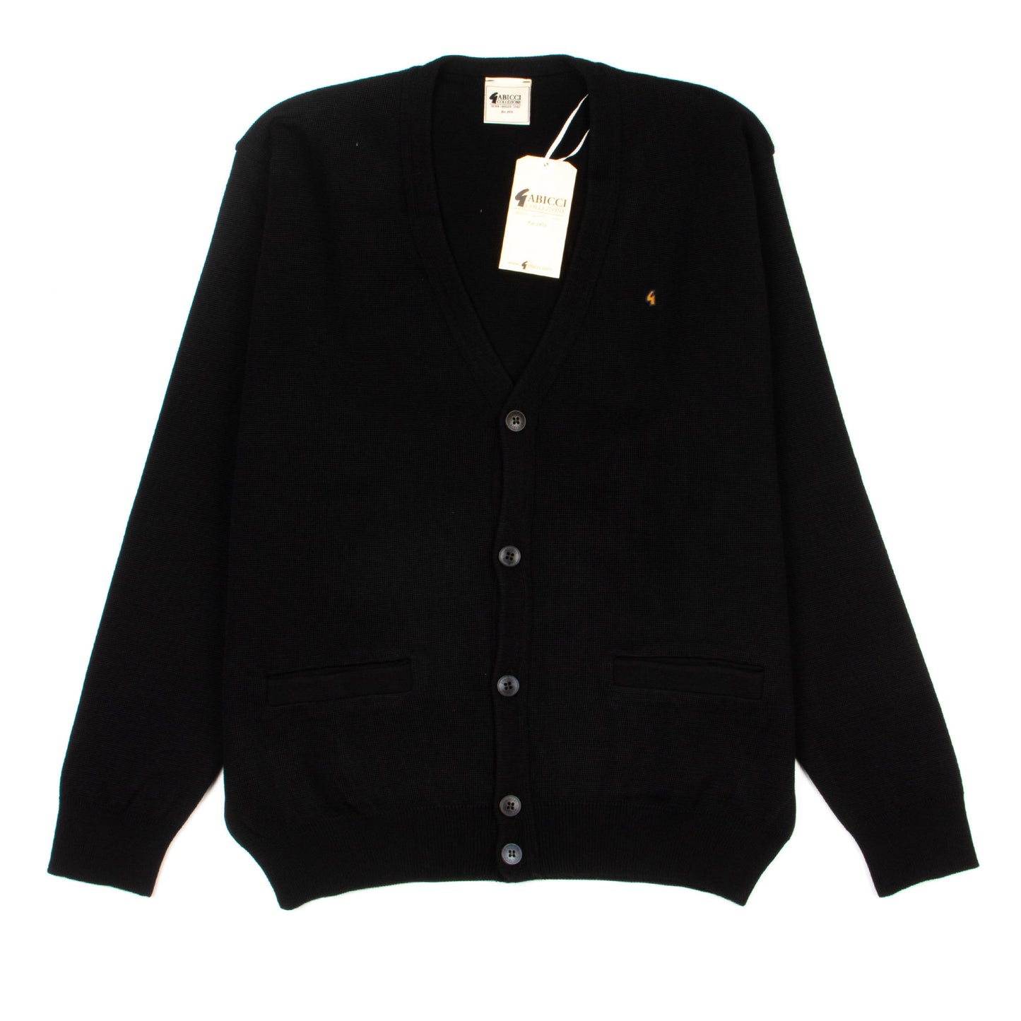 Gabicci Button Through Cardigan Black - Wool Mix