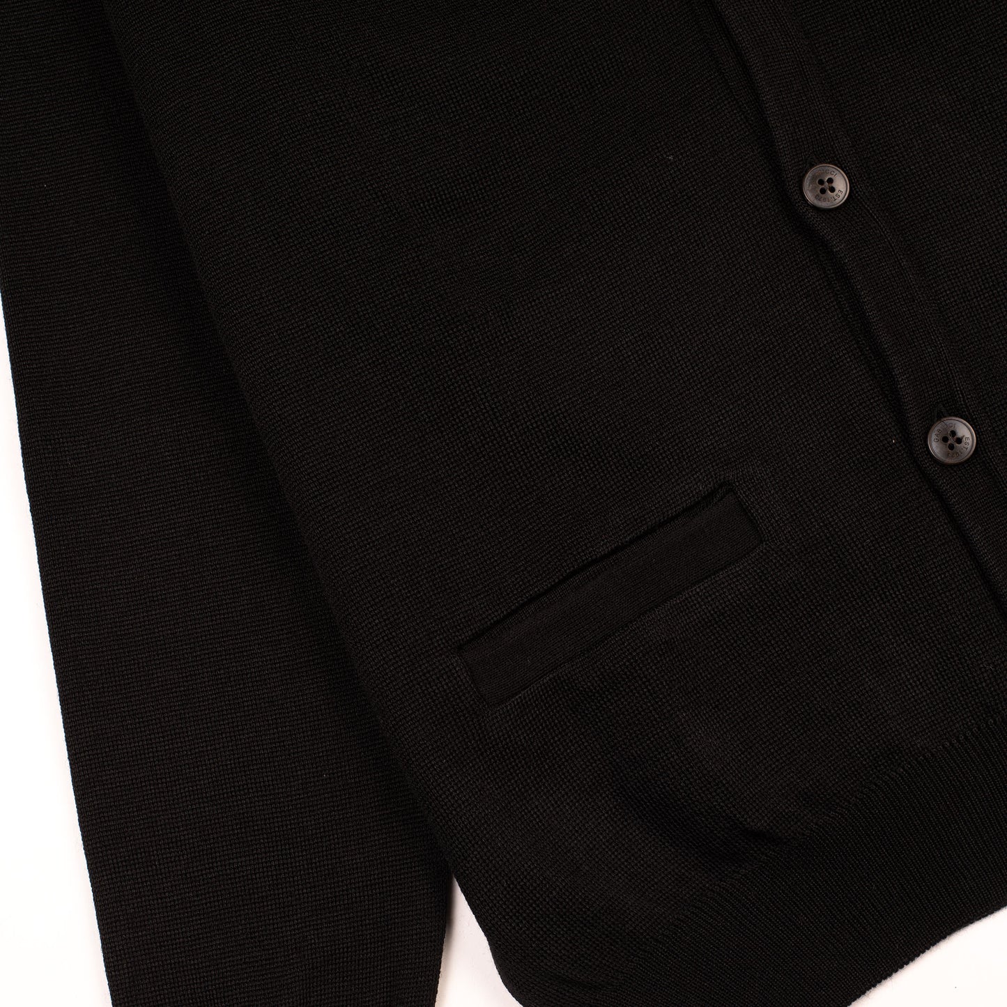 Gabicci Button Through Cardigan Black - Wool Mix