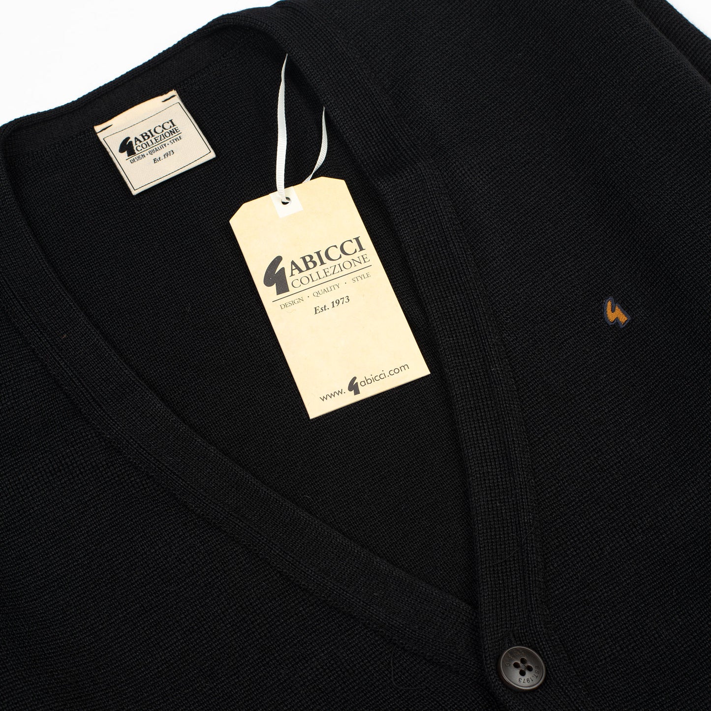 Gabicci Button Through Cardigan Black - Wool Mix