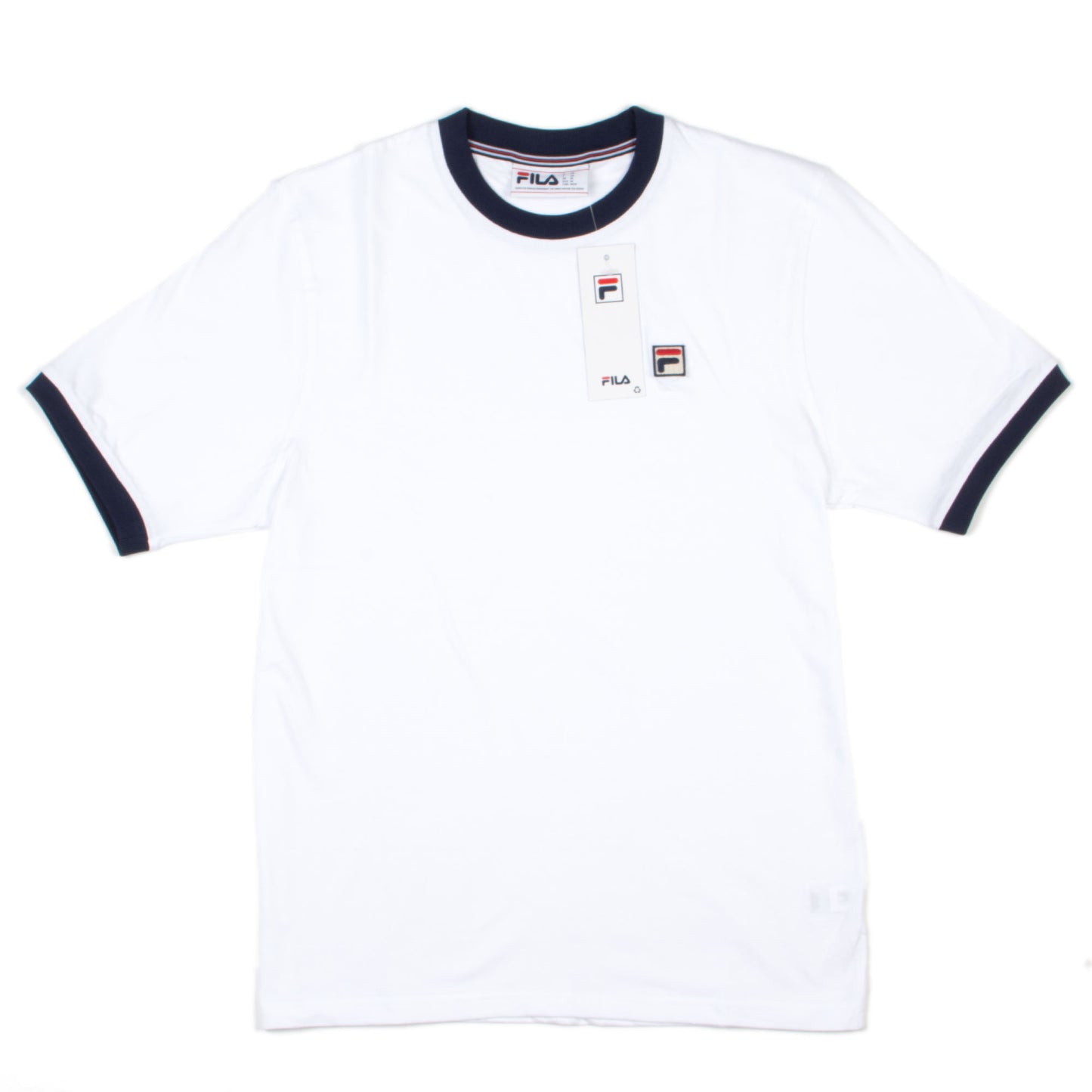 FILA Marconi T-Shirt in White/Fila Navy