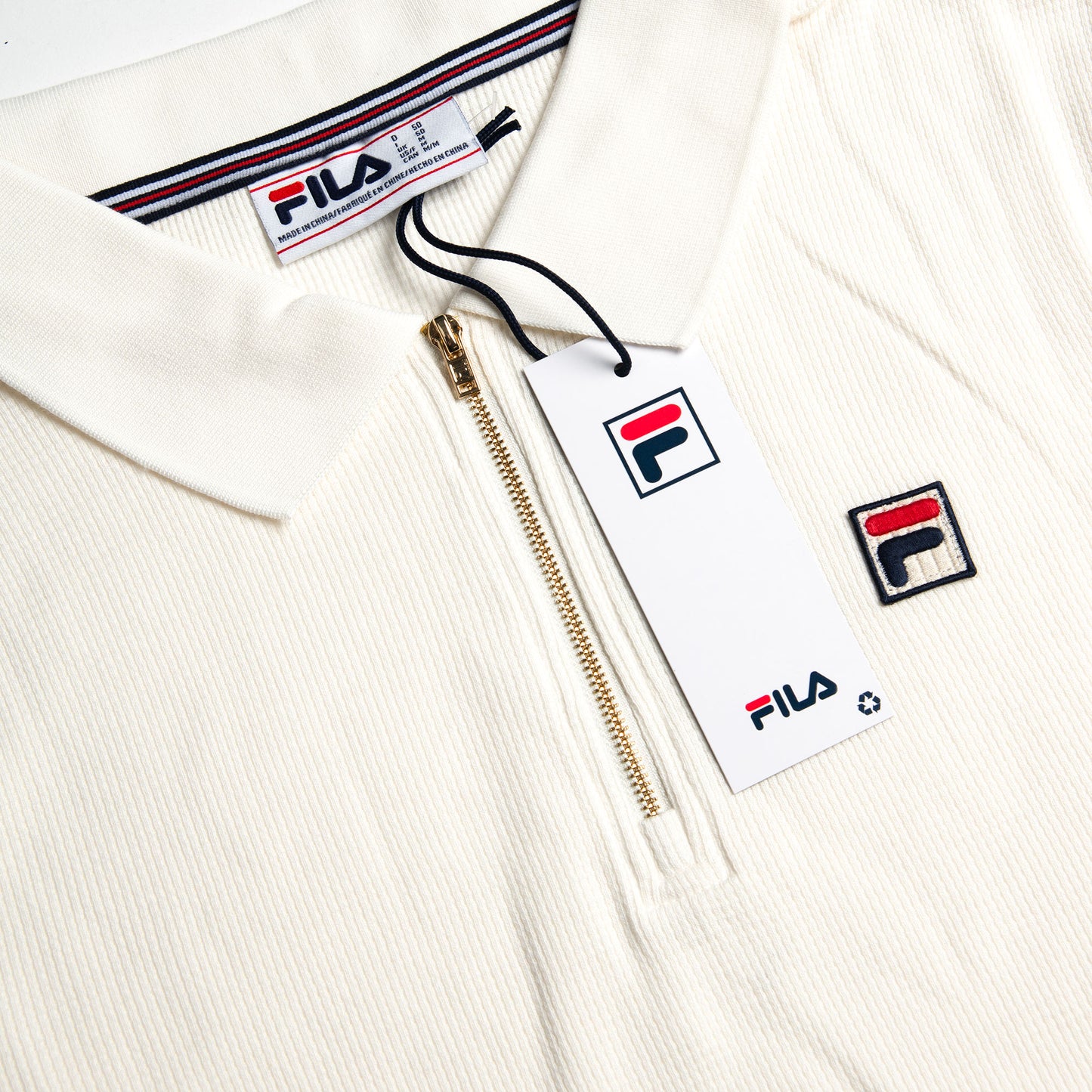 FILA Benjamin Waffle Polo in Gardenia