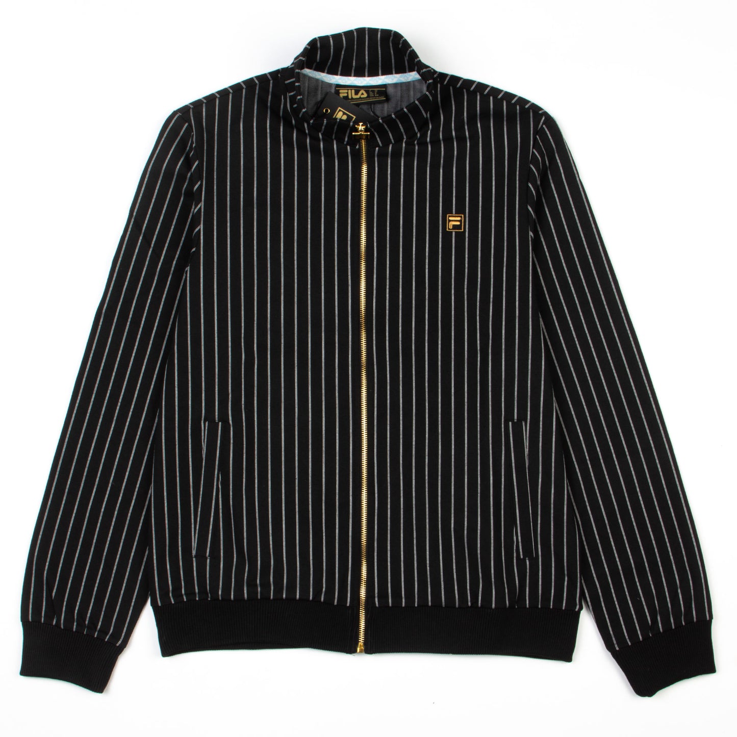 FILA Cooper Striped Track Jacket in Black/ Egret