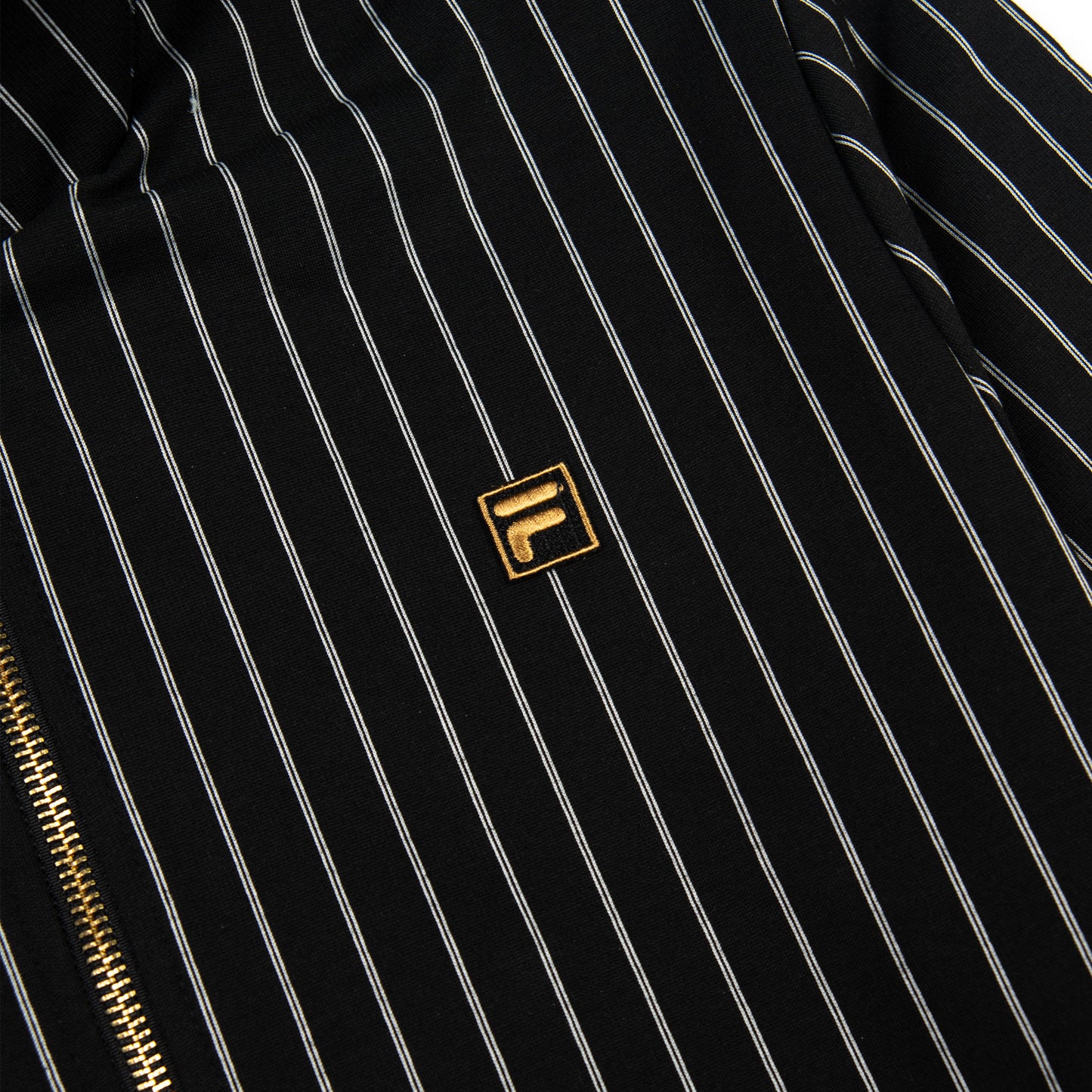 FILA Cooper Striped Track Jacket in Black/ Egret