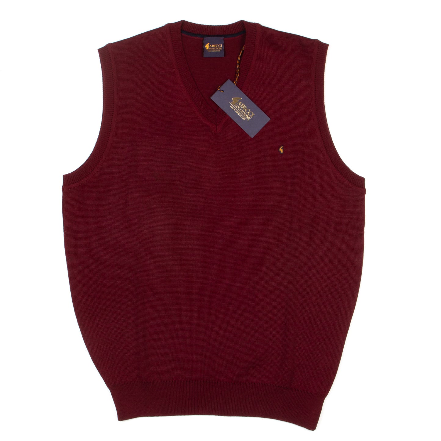 Gabicci V-Neck Tank Top Sweater Vest Berry - Wool Mix