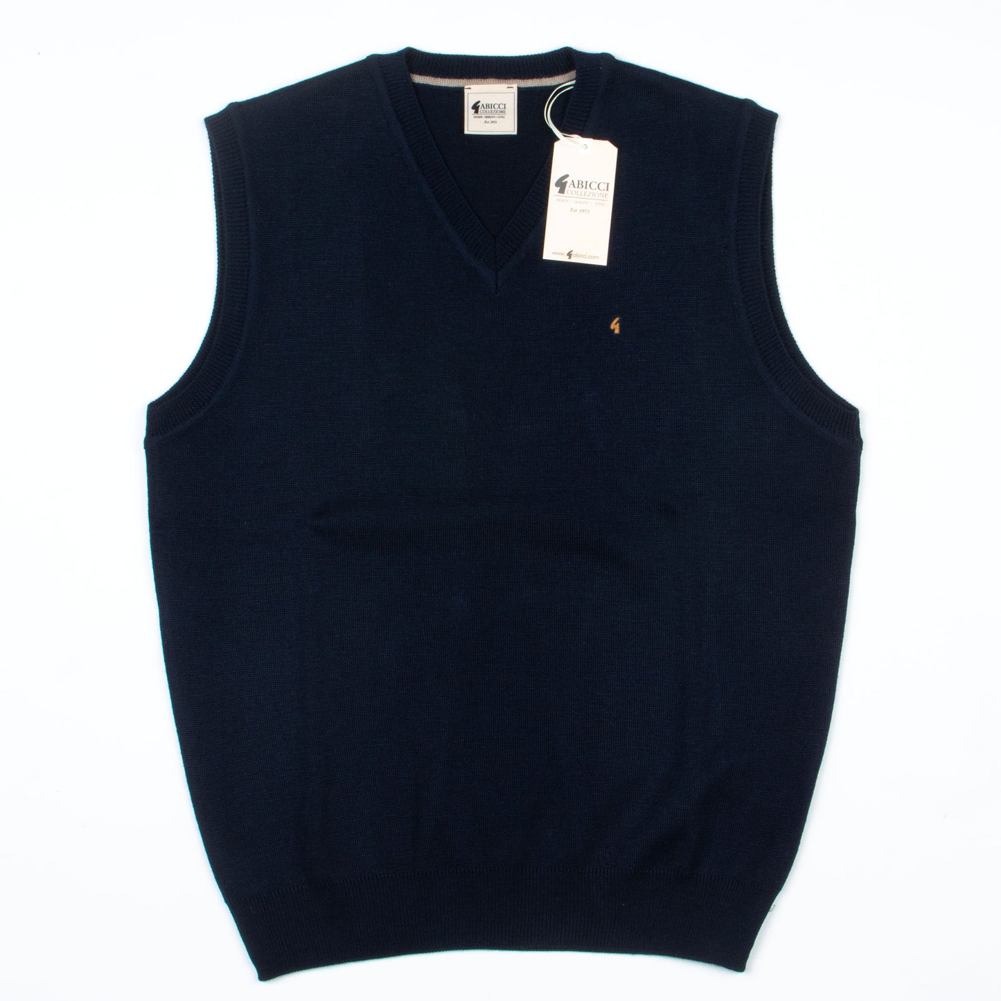 Gabicci V-Neck Tank Top Sweater Vest Navy - Wool Mix