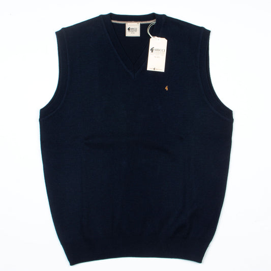 Gabicci V-Neck Tank Top Sweater Vest Navy - Wool Mix