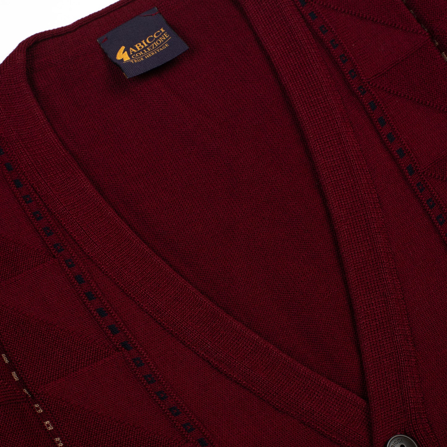 Gabicci Button Through Cardigan Merlot Stripe Pattern - Wool Mix