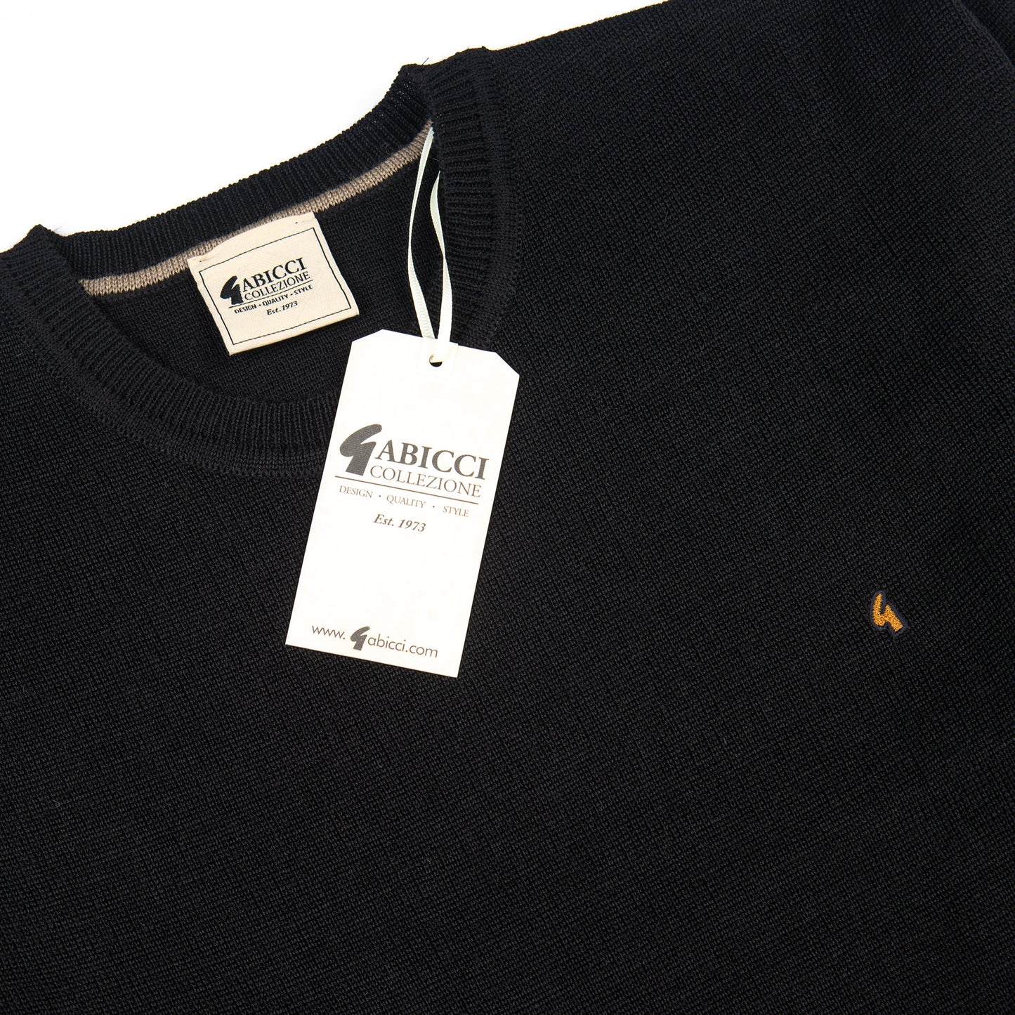 Gabicci Crew Neck Black - Wool Mix