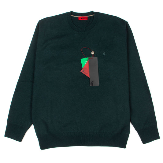 Gabicci Crew Neck Bottle Green - Wool Mix