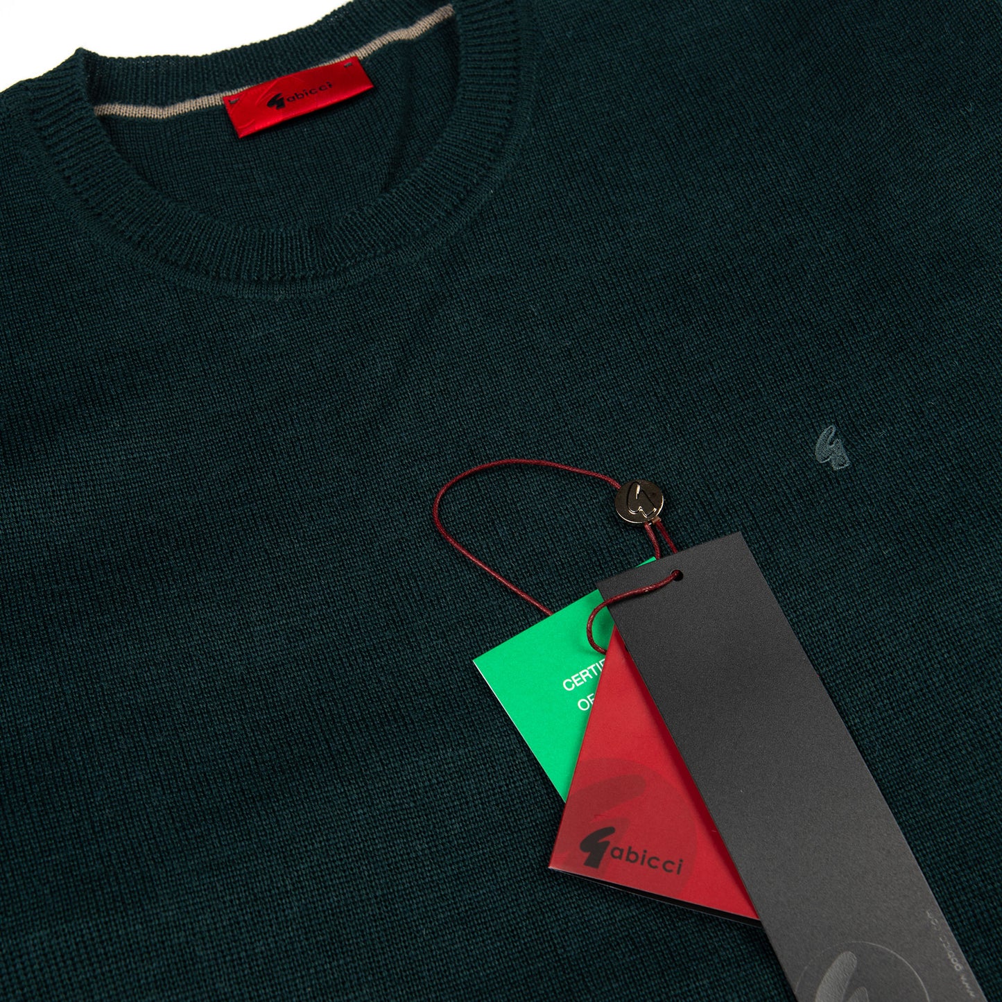 Gabicci Crew Neck Bottle Green - Wool Mix