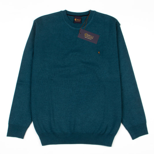 Gabicci Crew Neck Teal - Wool Mix