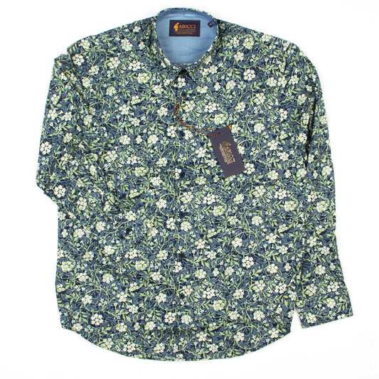 Gabicci Classic Long Sleeve Navy Pattern