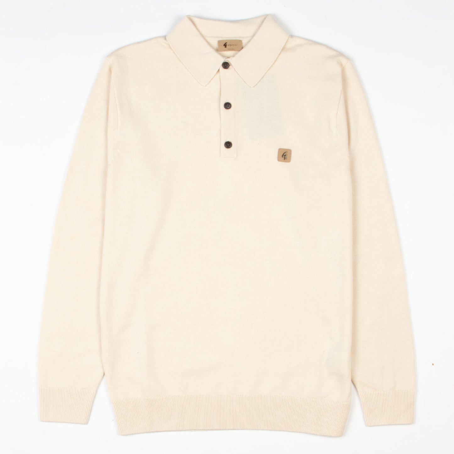 Gabicci - Francesco Long Sleeve Polo Top In Cream
