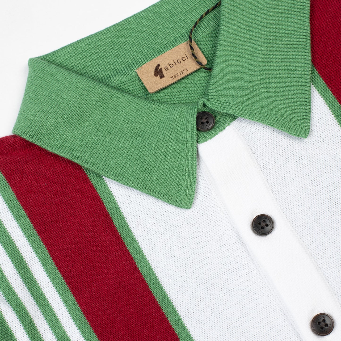Gabicci - Searle Knitted Polo Top In Verde(Green) Stripe