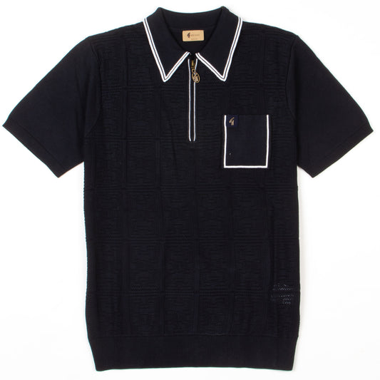 Gabicci - Marr Knitted Polo Top In Navy