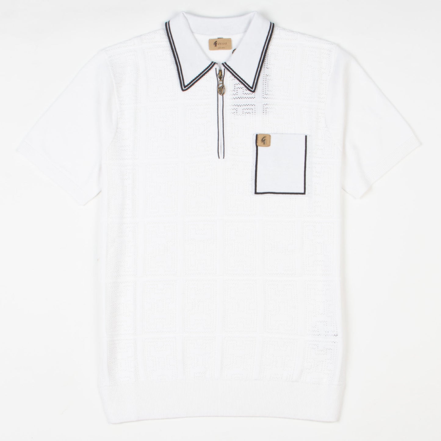 Gabicci - Marr Knitted Polo Top In White