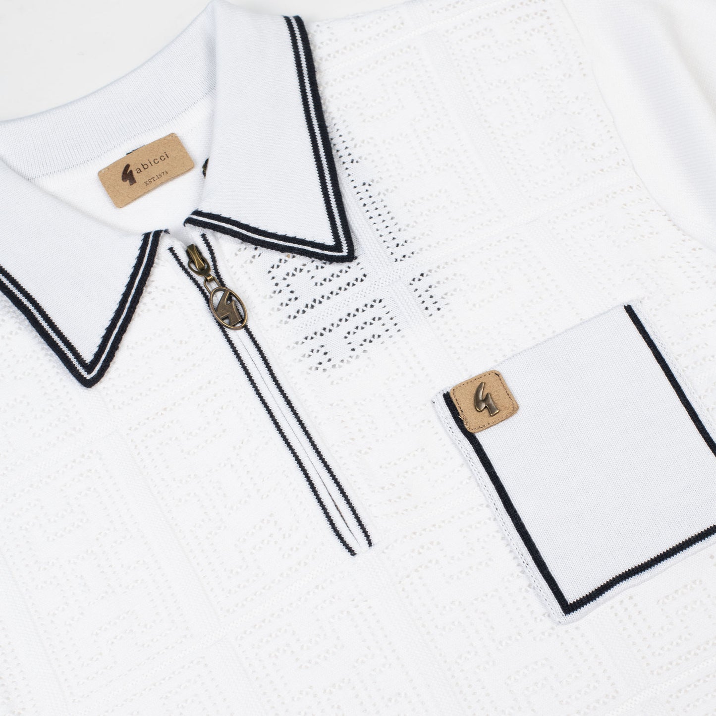 Gabicci - Marr Knitted Polo Top In White