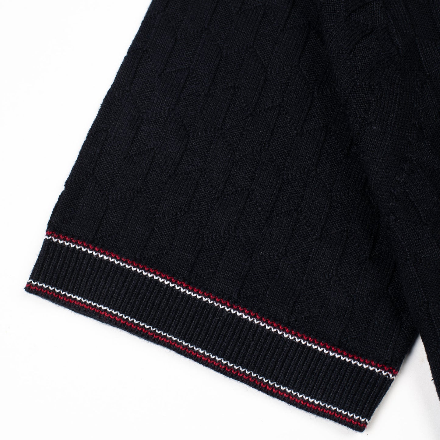 Gabicci - Shaun Navy Knit Button Through Polo
