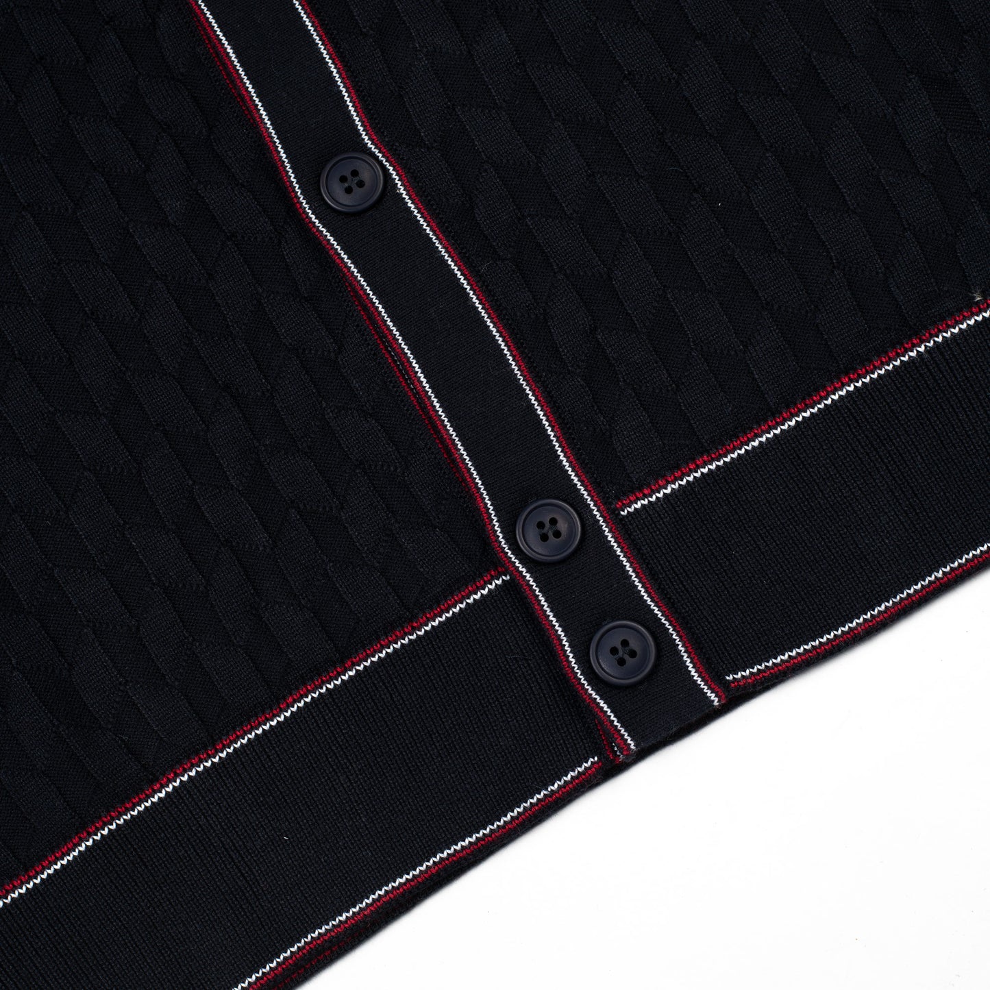 Gabicci - Shaun Navy Knit Button Through Polo
