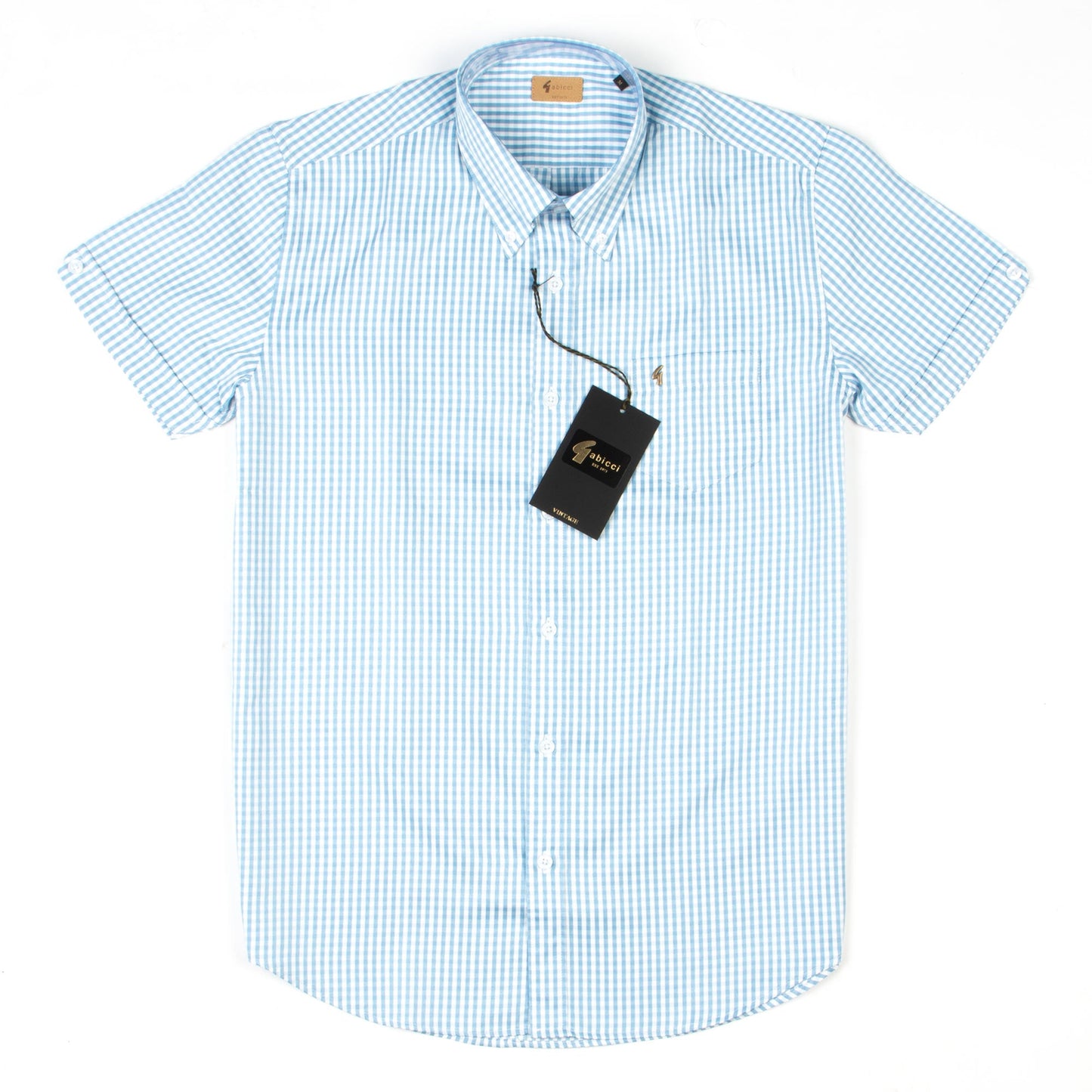 Gabicci - Fraser - Button Down Short Sleeve Shirt - Aqua