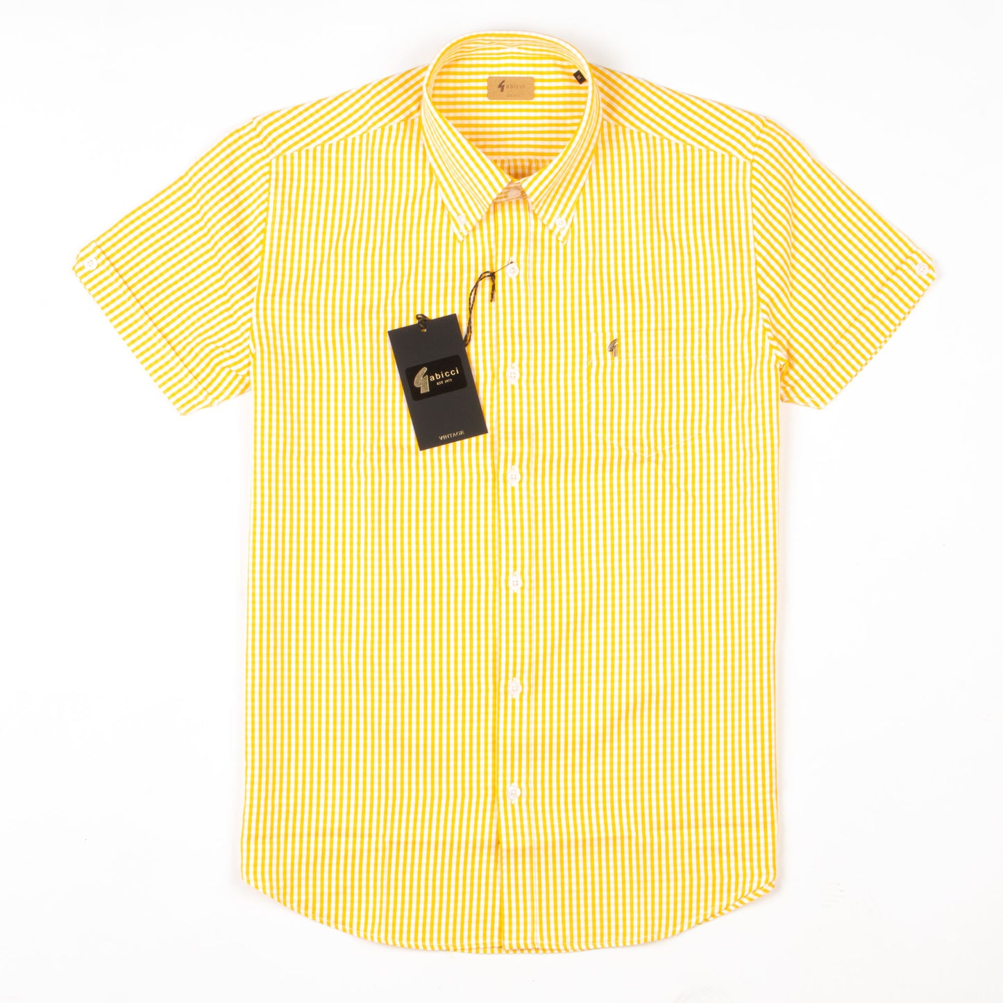 Gabicci - Fraser - Button Down Short Sleeve Shirt - Pineapple