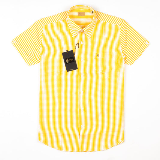 Gabicci - Fraser - Button Down Short Sleeve Shirt - Pineapple