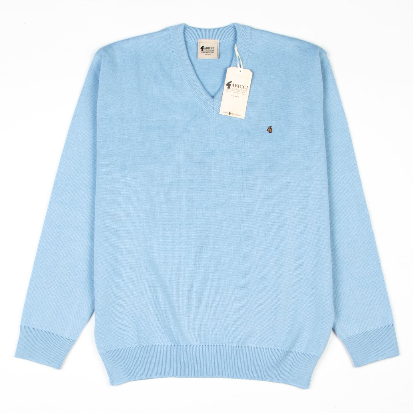Gabicci V-Neck Sweater Sky - Wool Mix