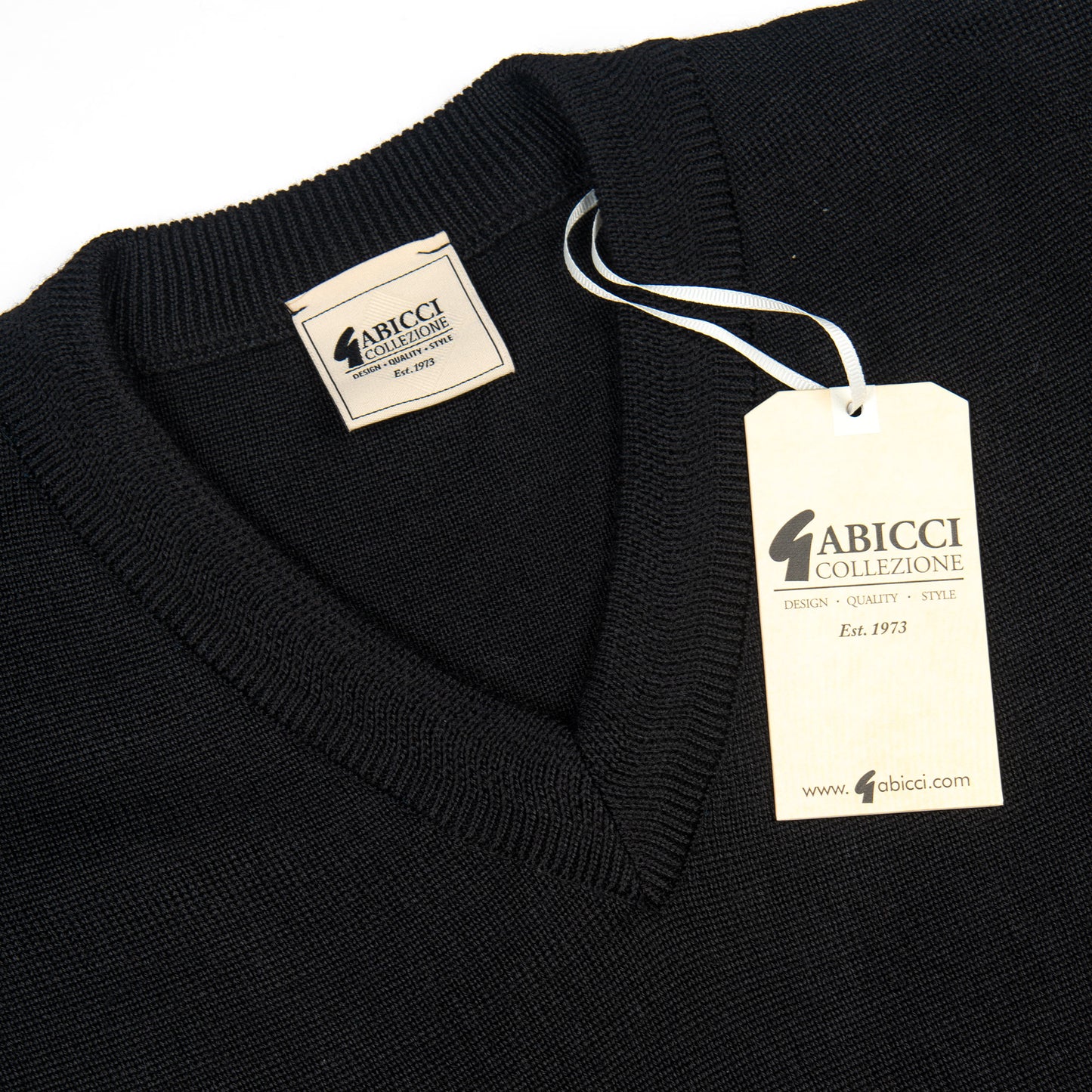 Gabicci V-Neck Sweater Black - Wool Mix