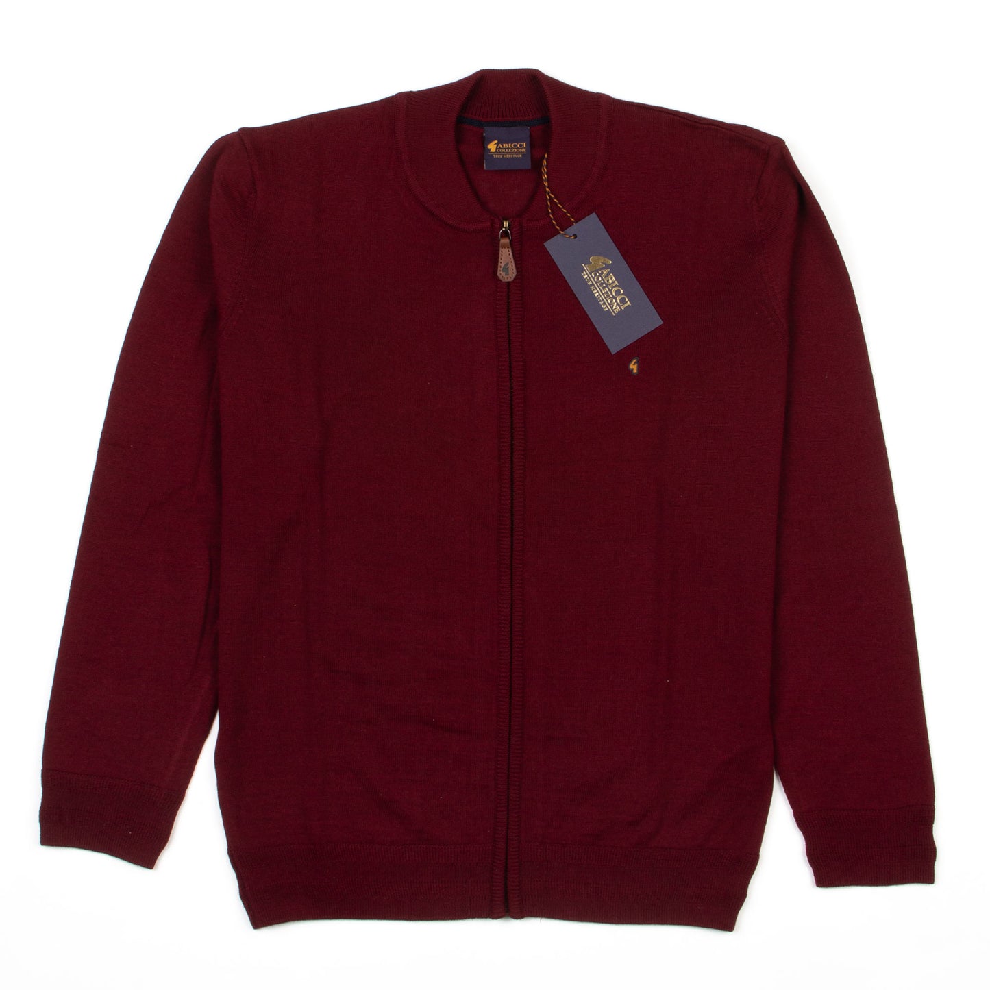 Gabicci Zip Through Merlot - Wool Mix