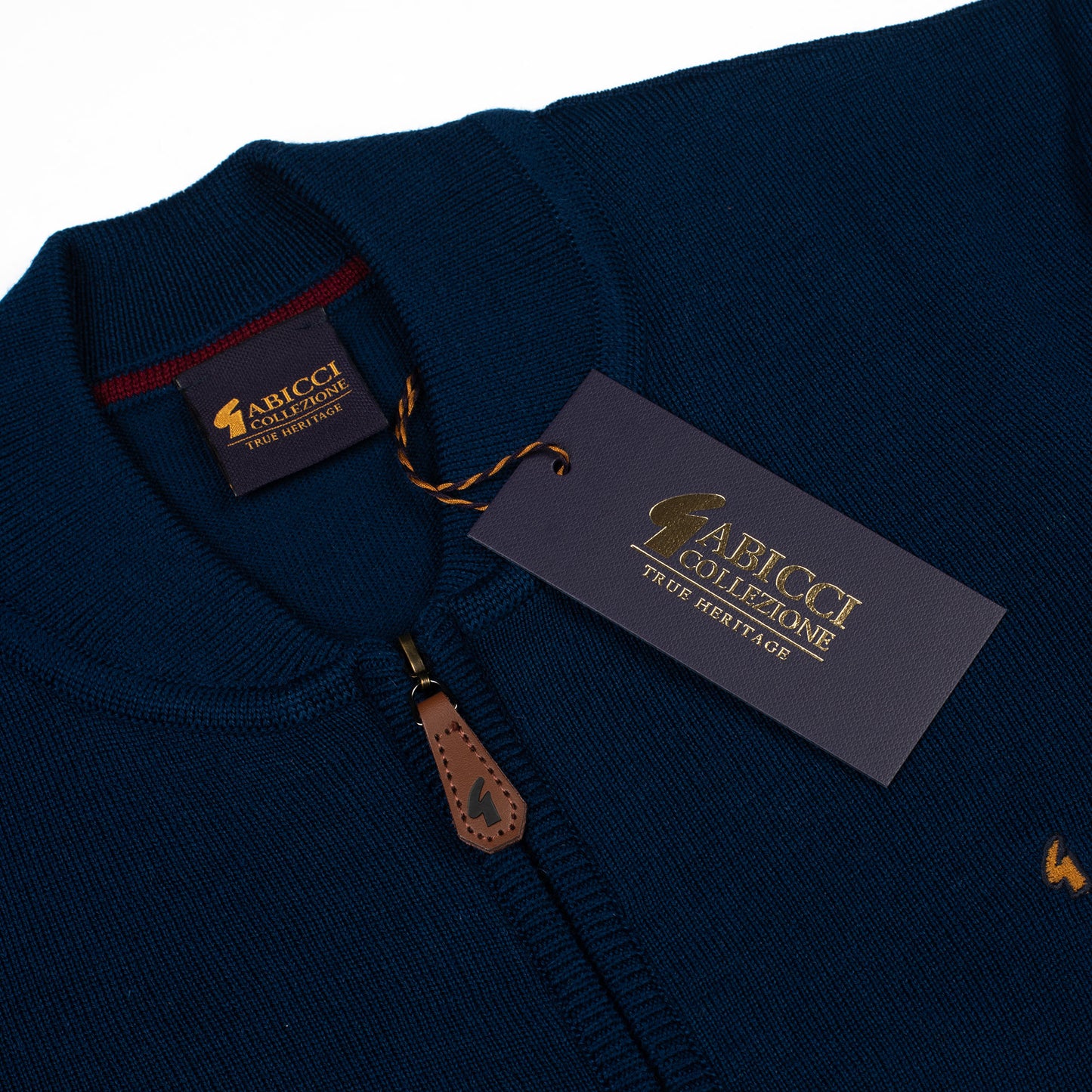 Gabicci Zip Through Blue - Wool Mix