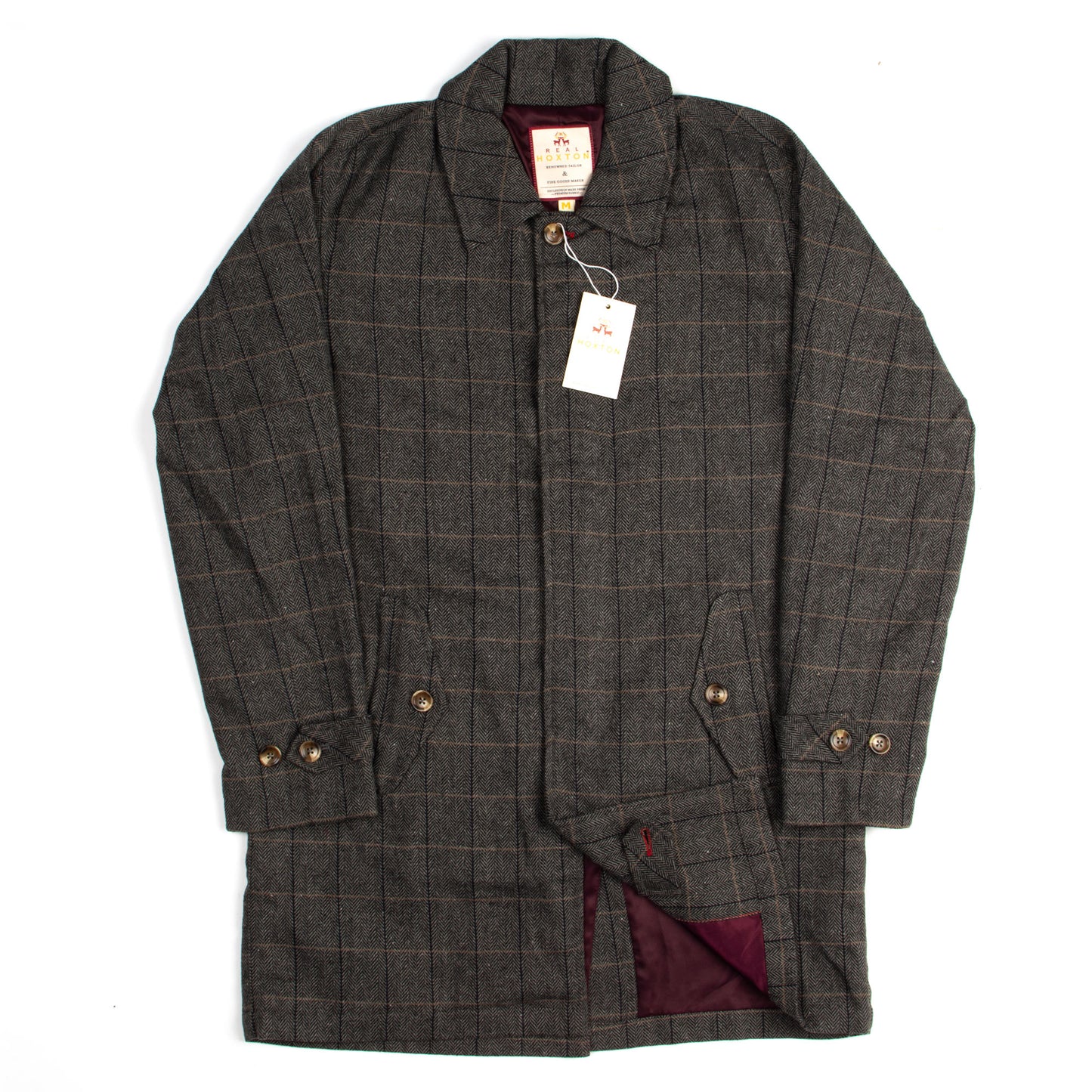 Herringbone Mac - Grey - 60s / 70s Style Overcoat