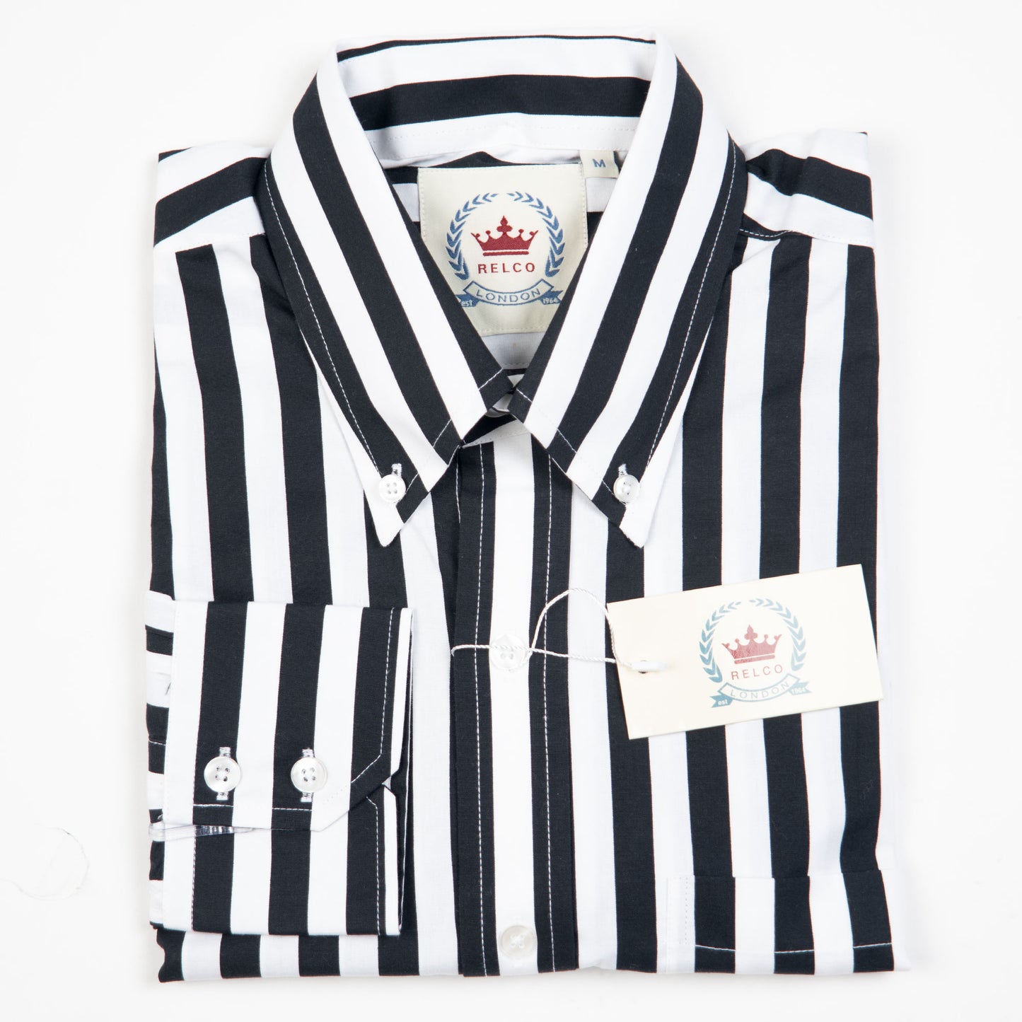 Relco Button-Down Shirt – Black & White Stripe | Inspired by Terry Hall & The Specials