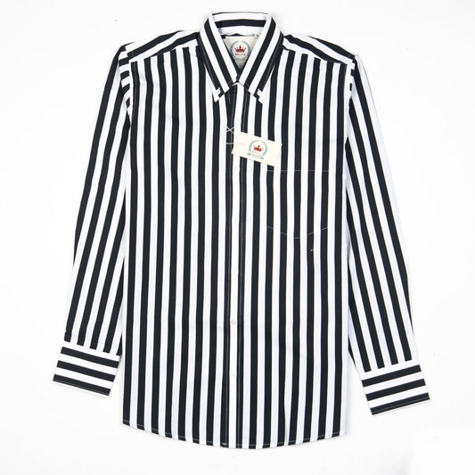 Relco Button-Down Shirt – Black & White Stripe | Inspired by Terry Hall & The Specials