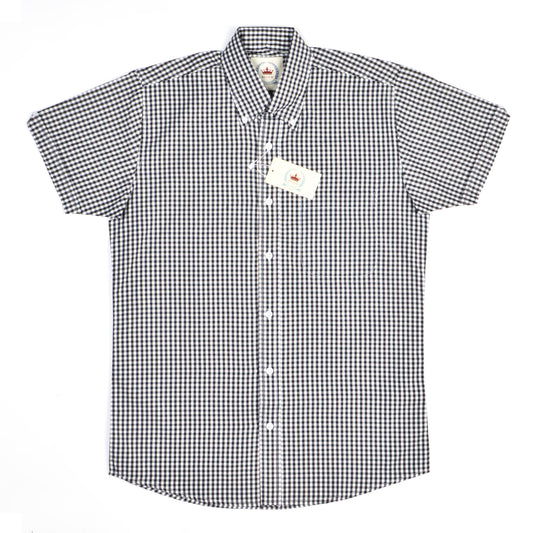 Black & White Gingham Button-Down Shirt