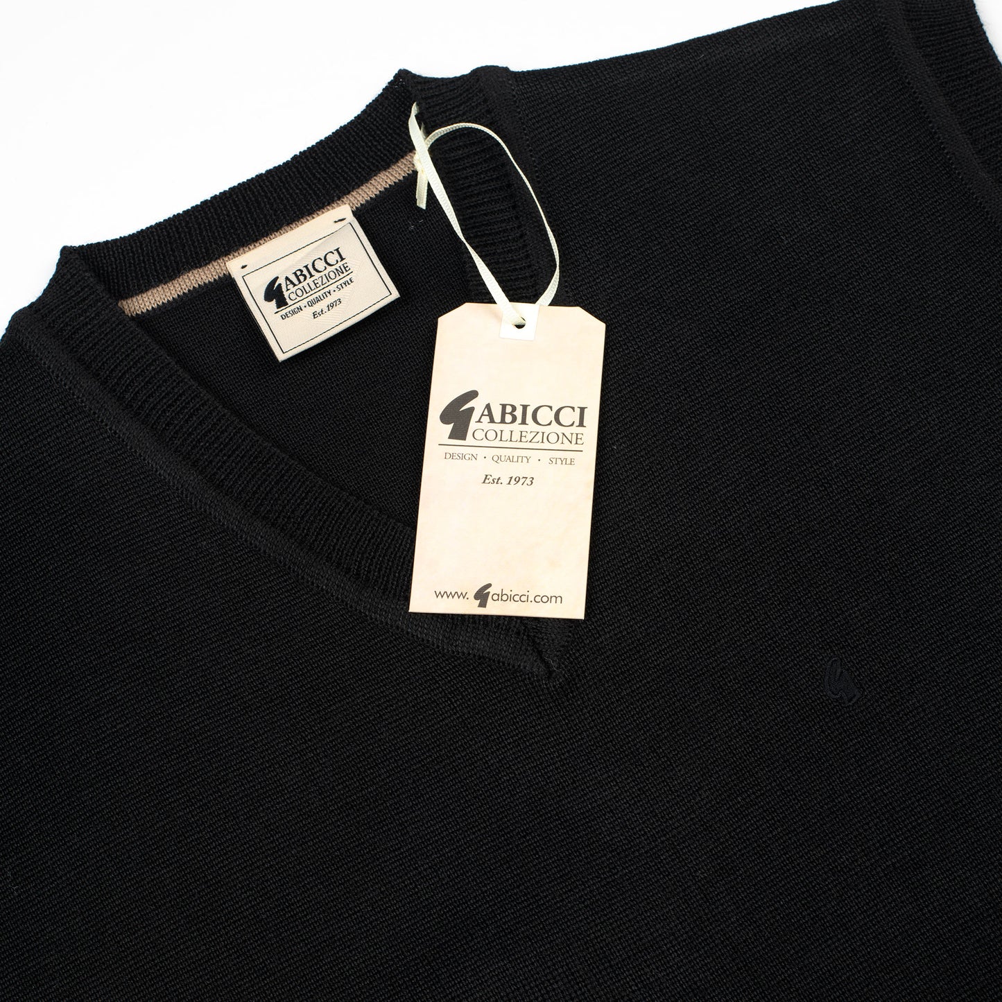 Gabicci V-Neck Tank Top Sweater Vest Black - Wool Mix