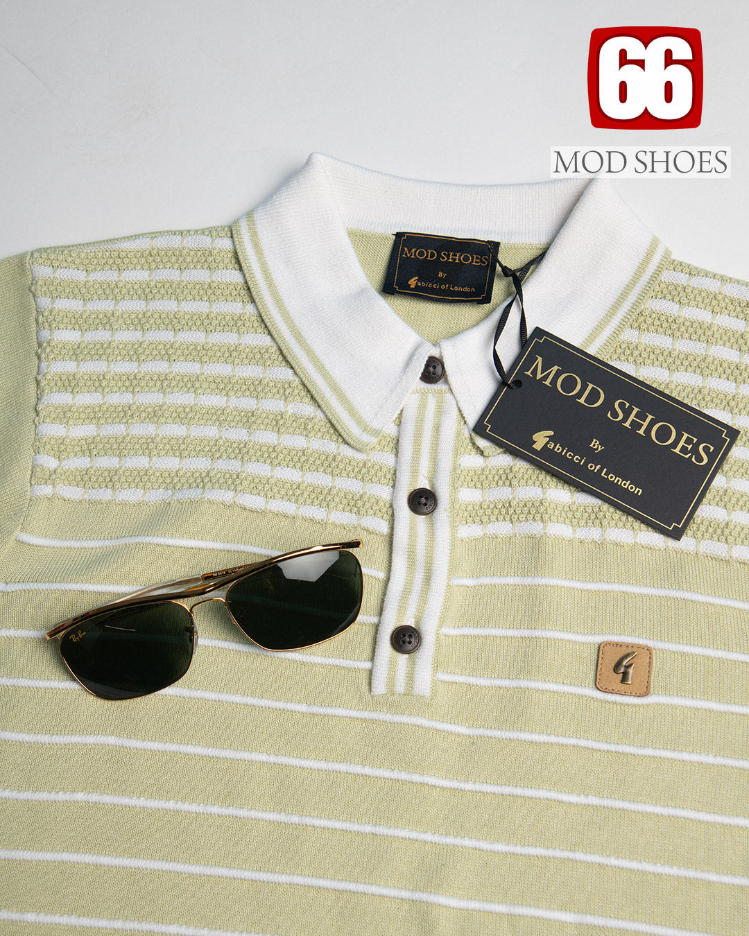 Gabicci Canyon Pistachio Modshoes Exclusive - Short Sleeve Knitted Polo