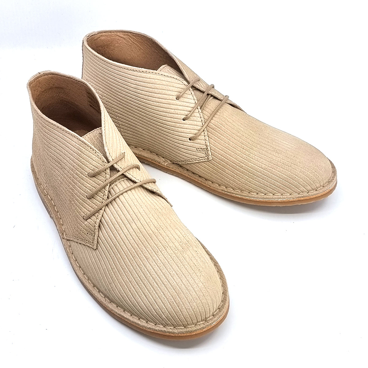 The Preston – Cord Effect Desert Boots In Stone