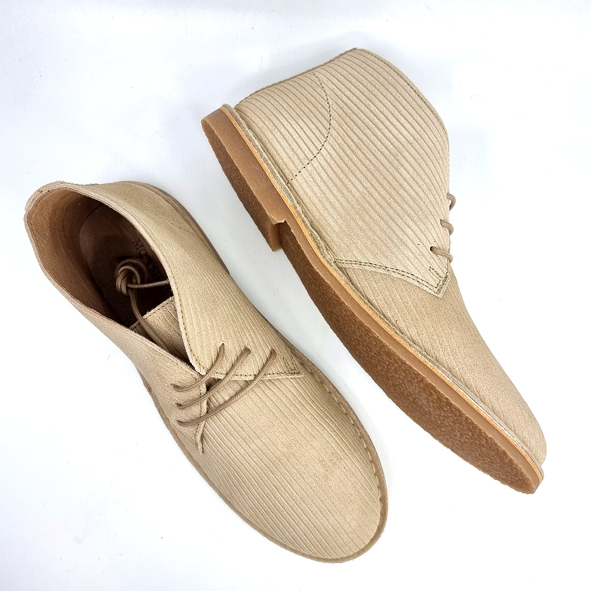 The Preston – Cord Effect Desert Boots In Stone