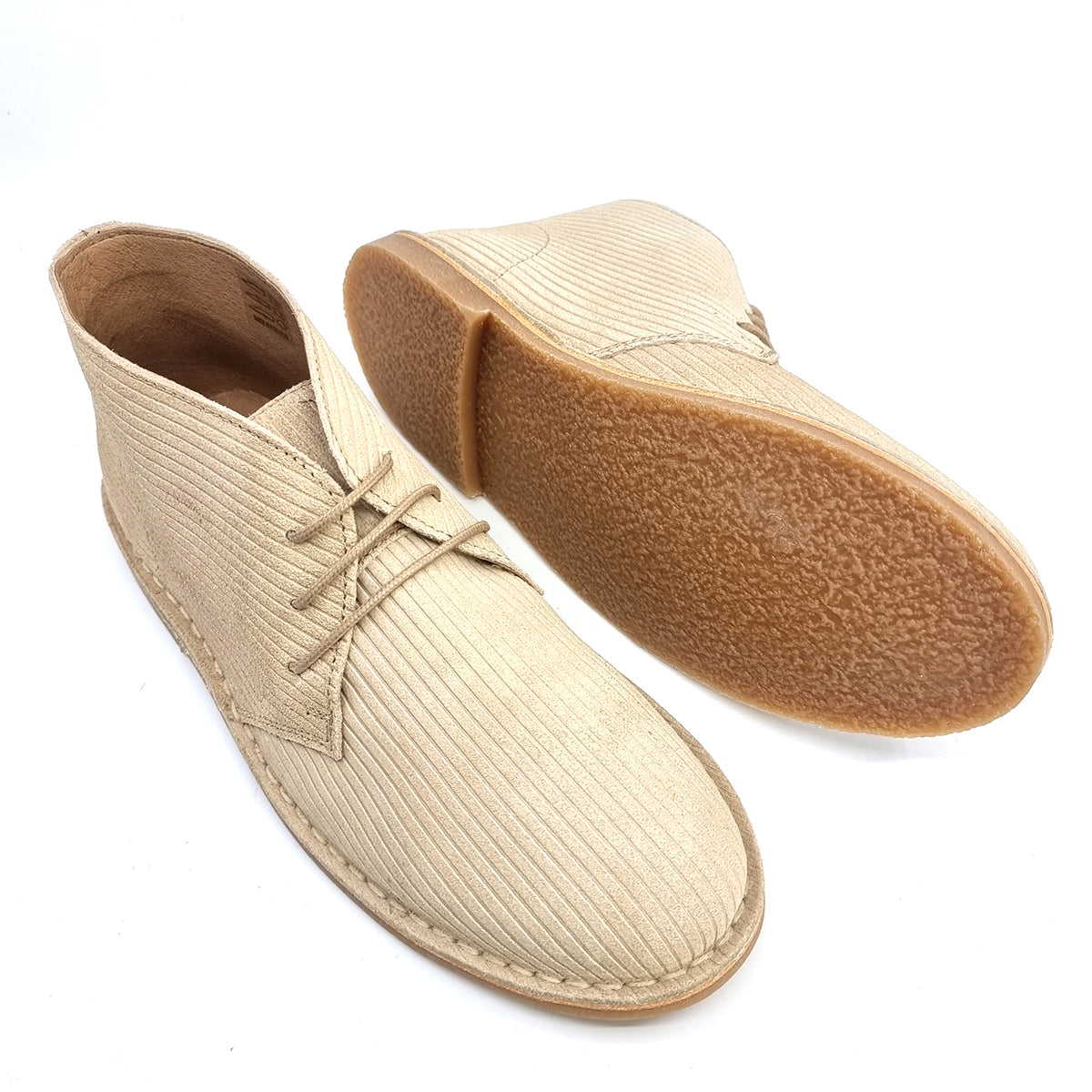 The Preston – Cord Effect Desert Boots In Stone