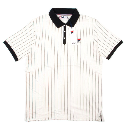 FILA BB1 Striped Polo in Gardenia/Black