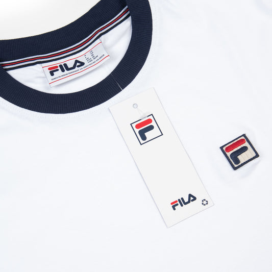FILA Marconi T-Shirt in White/Fila Navy