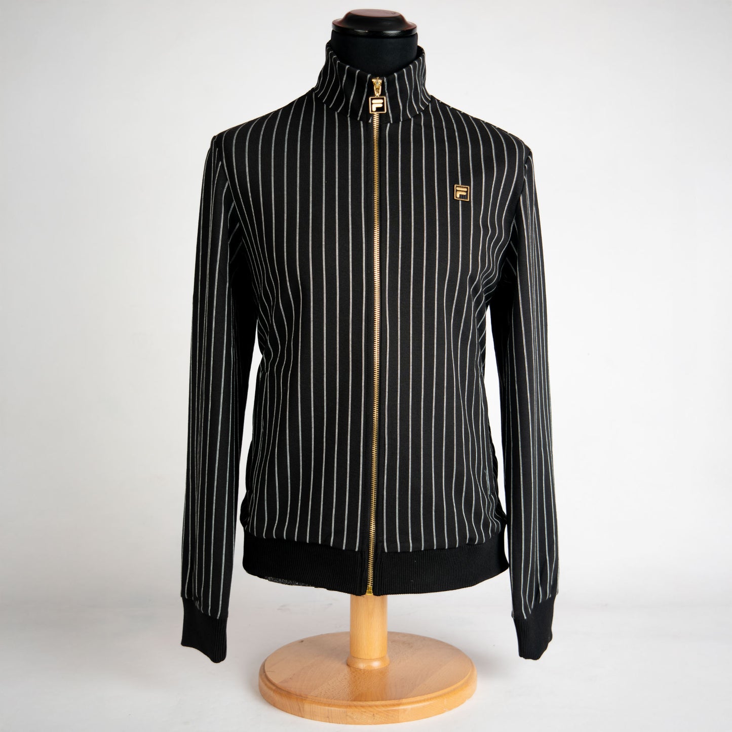 FILA Cooper Striped Track Jacket in Black/ Egret