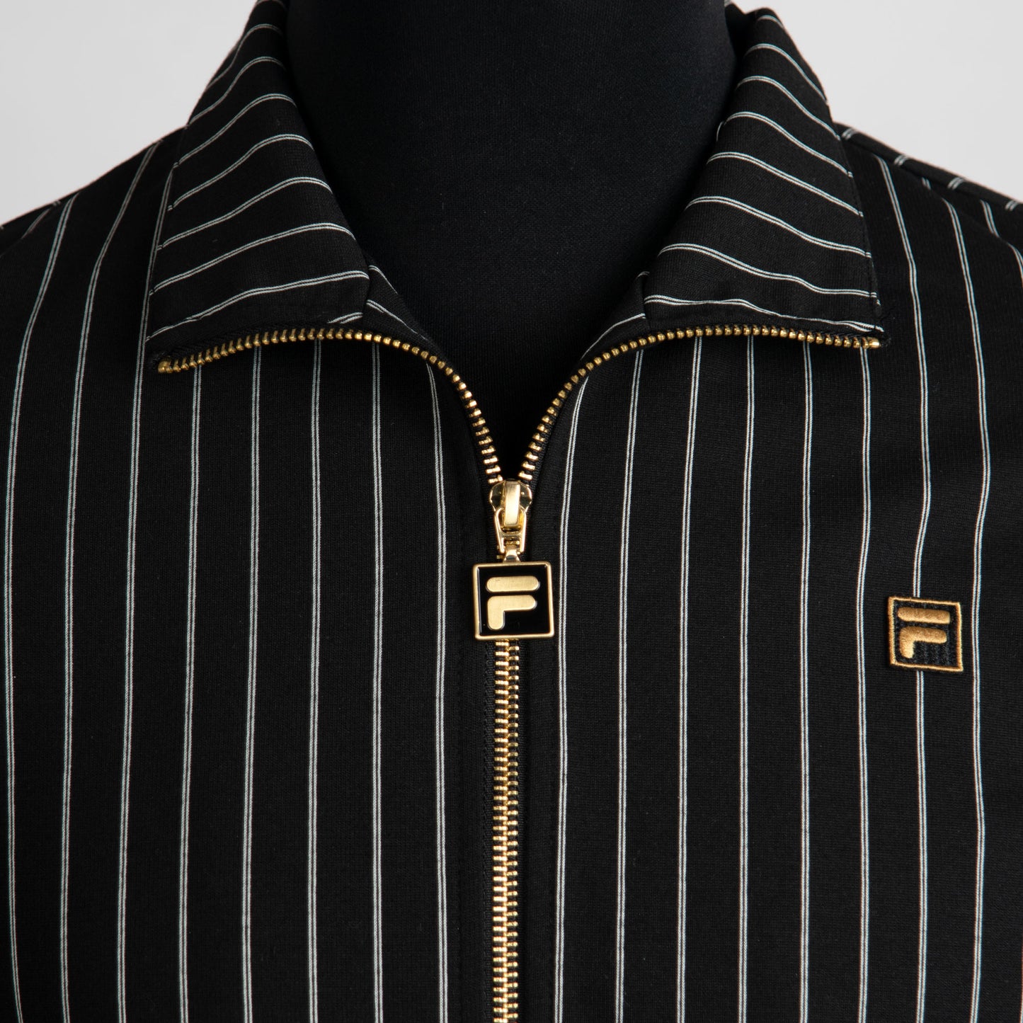 FILA Cooper Striped Track Jacket in Black/ Egret