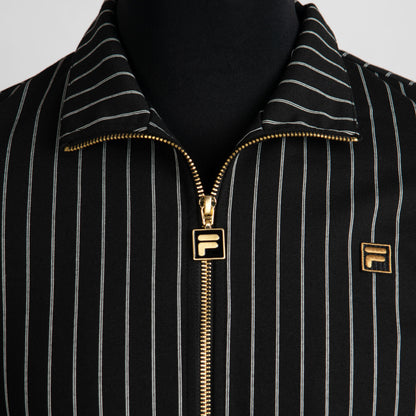 FILA Cooper Striped Track Jacket in Black/ Egret
