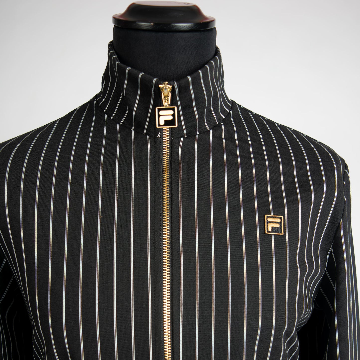 FILA Cooper Striped Track Jacket in Black/ Egret