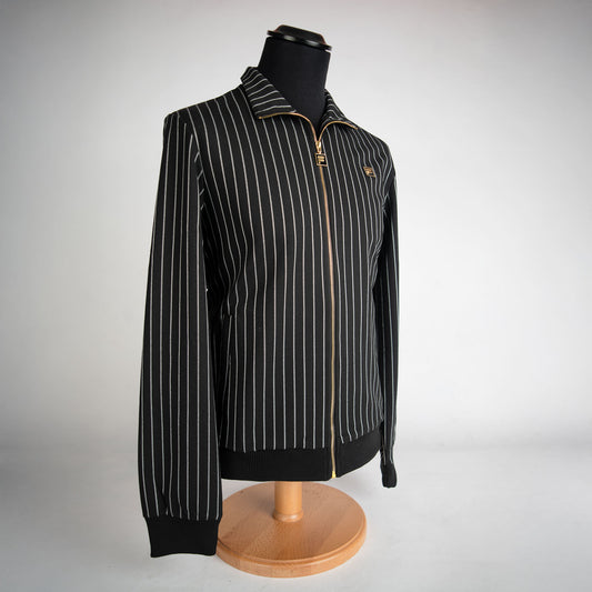 FILA Cooper Striped Track Jacket in Black/ Egret